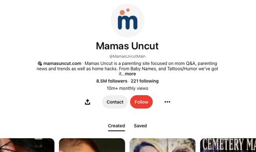 Mamas Uncut's Pinterest page