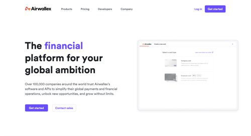 Home page of Airwallex