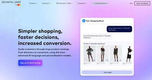 Home page of Dynamic Yield