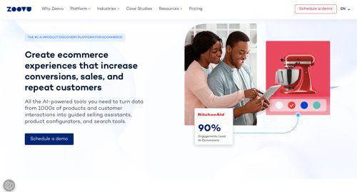 Home page of Zoovu