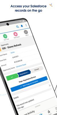 Mobile home page of Salesforce CRM