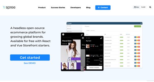 Home page of Spree
