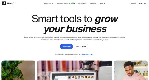 Home page of SumUp