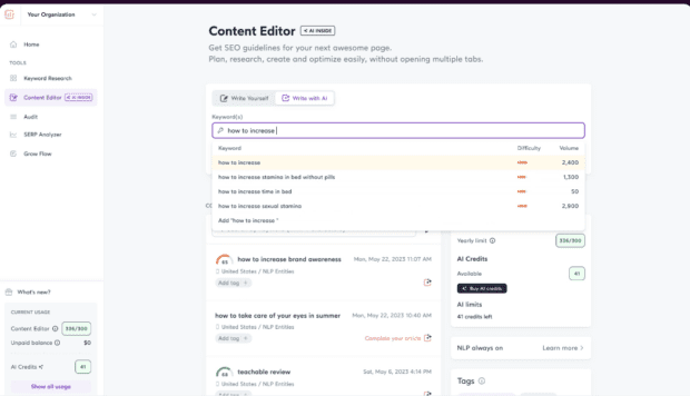 Surfer SEO is an AI marketing tool used by content marketers