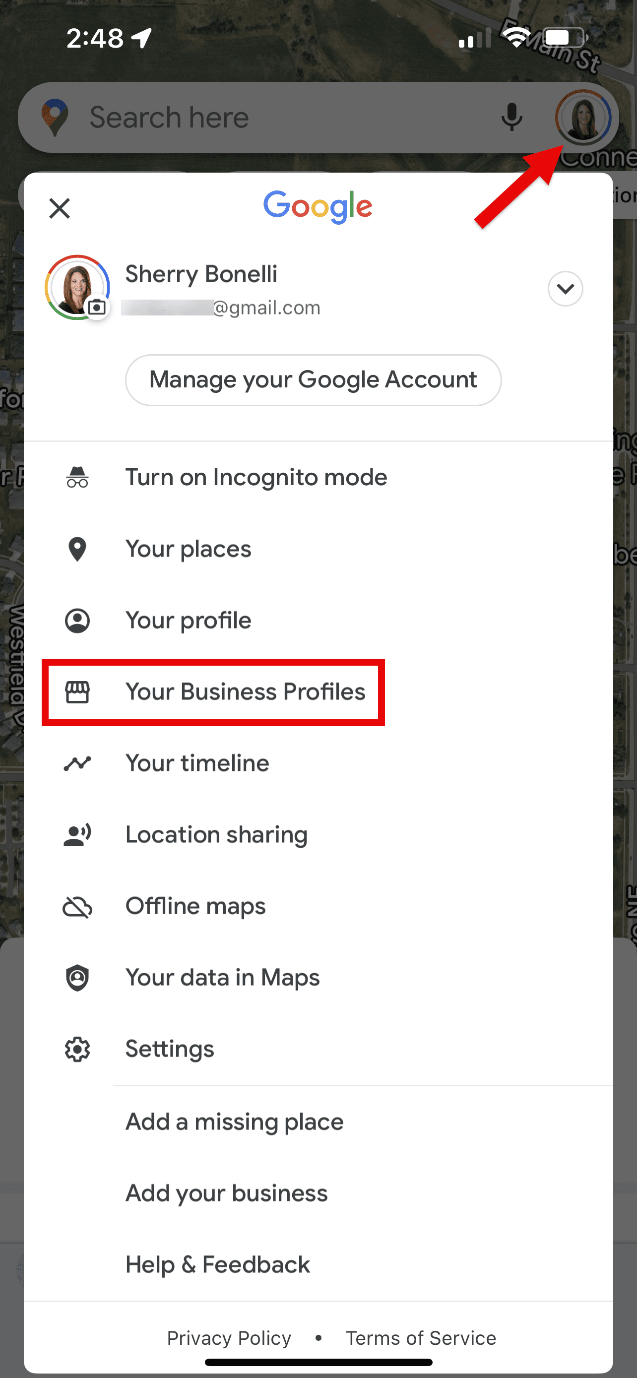 Manage on Google Maps