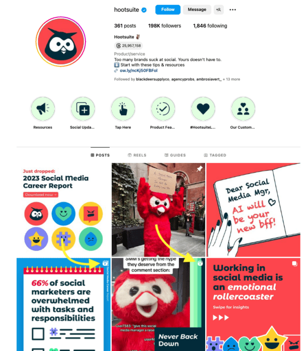 Hootsuite Instagram Reels shared on feed