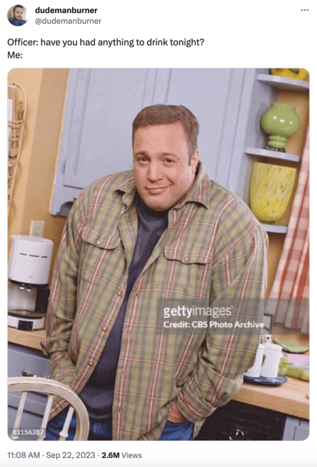 Kevin James smirking with hands in his pocket meme