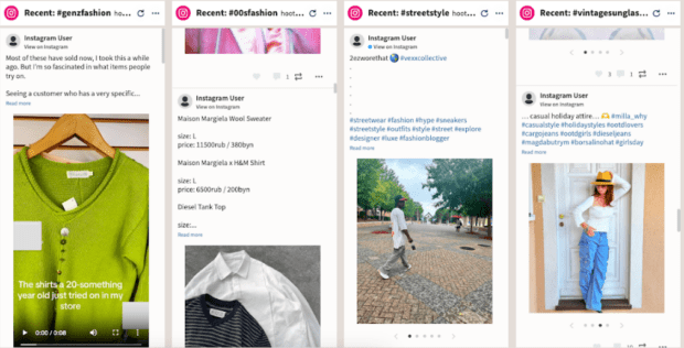 Hootsuite Streams fashion hashtag search on Instagram