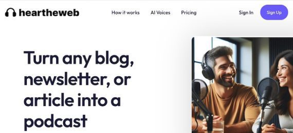 Home page of HearTheWeb