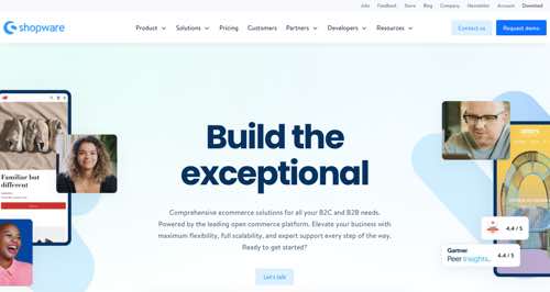 Shopware home page.