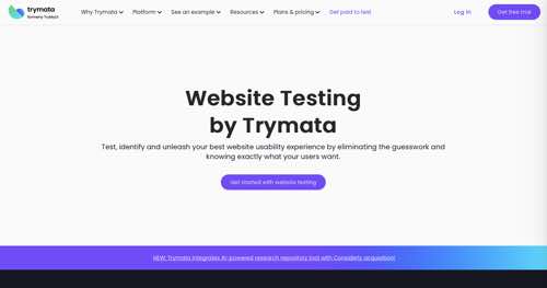 Trymata homepage.
