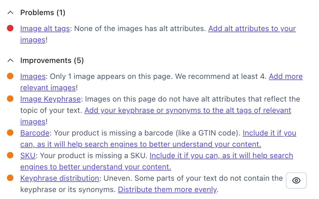more feedback yoast seo for shopify