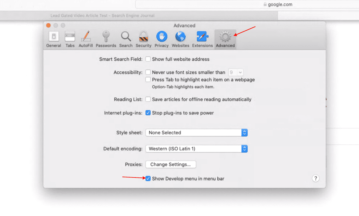 Settings on Mac