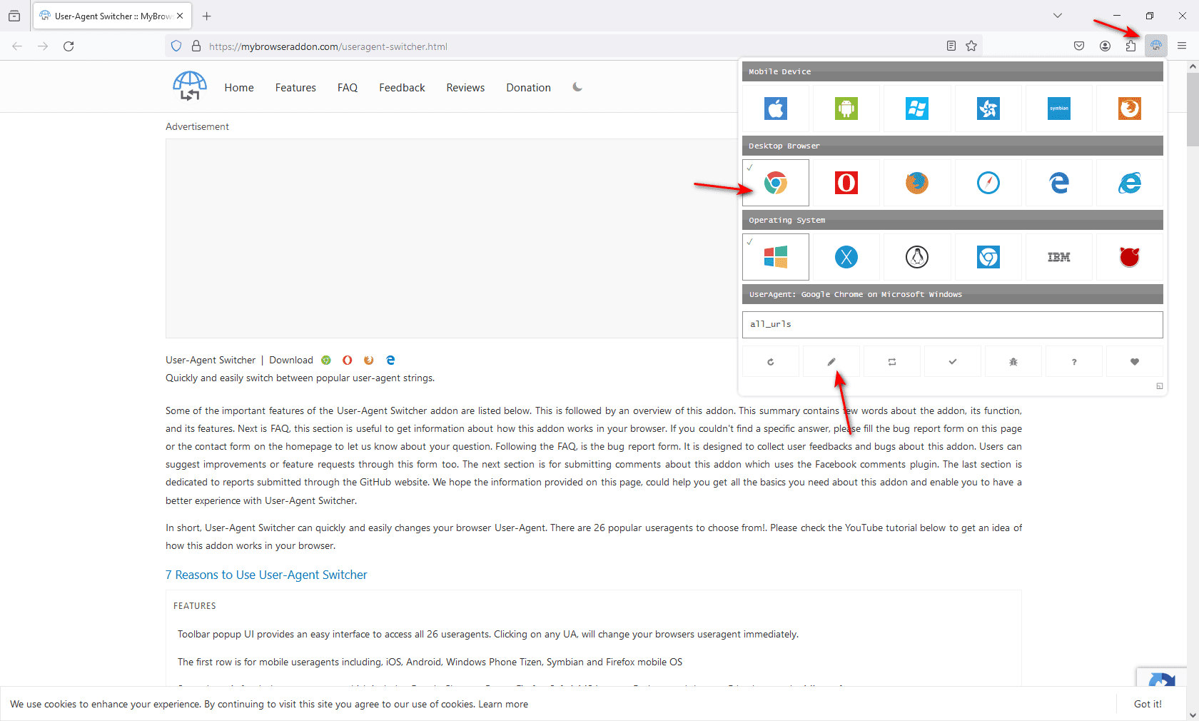 Firefox settings