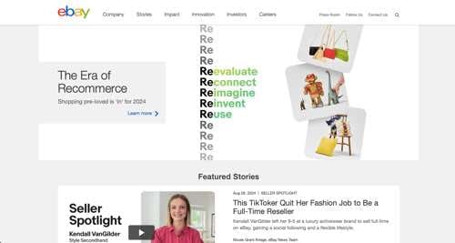 Web page of eBay