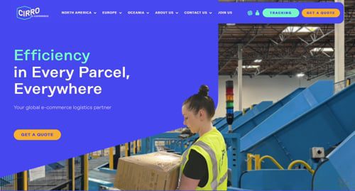 Home page of Cirro E-Commerce
