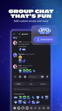 Home page of Discord on a mobile screen