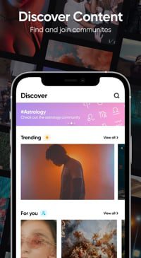 Home page of Hive Social on a mobile screen