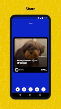 Home page of Spill on a mobile screen