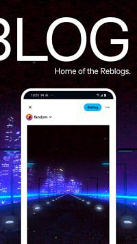 Home page of Tumblr on a mobile screen