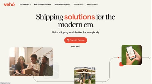 Home page of Veho