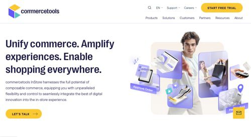 Home page of Commercetools