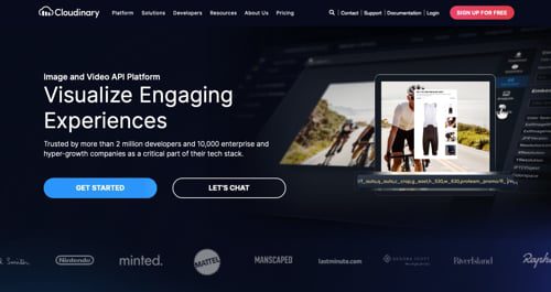 Home page for Cloudinary