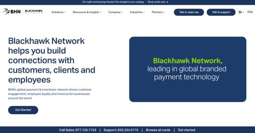 Home page of Blackhawk Network