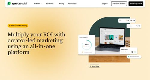 Home page of Sprout Social