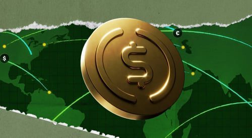 Webpage showing a stablecoin icon