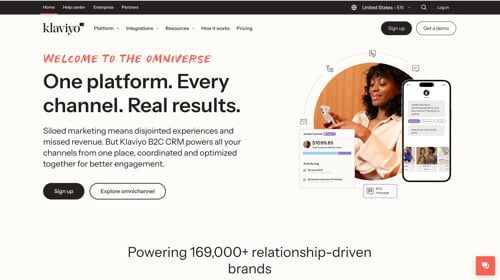 Klaviyo home page