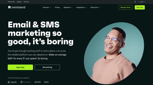 Home page of Omnisend