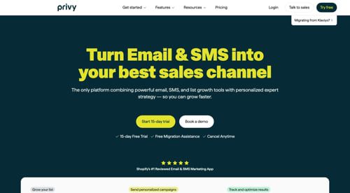 Home page of Privy