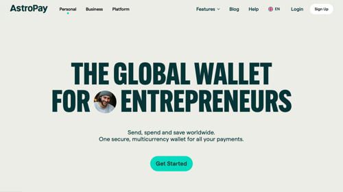 Home page of AstroPay