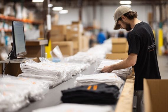 Image of a worker in a small factory Image of a worker in a small factory