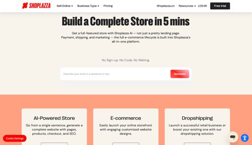 Home page of Shoplazza