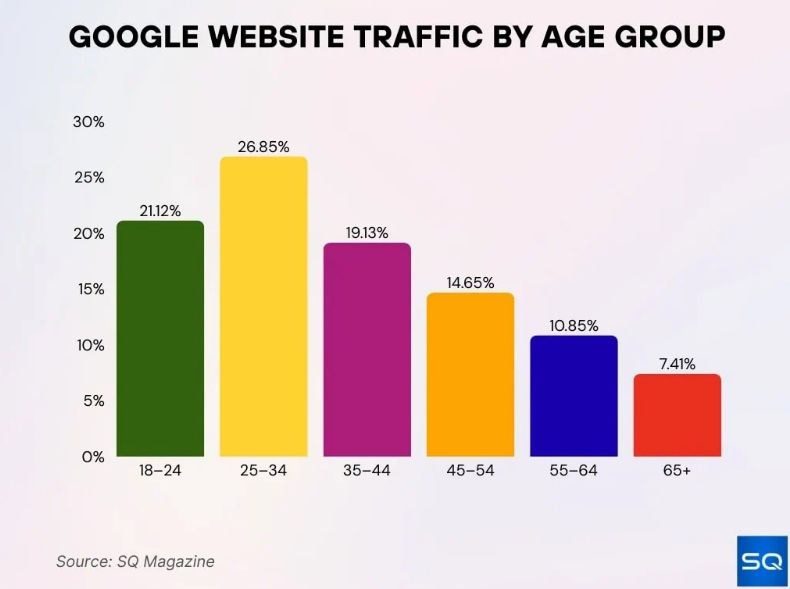 Google website traffic by age group