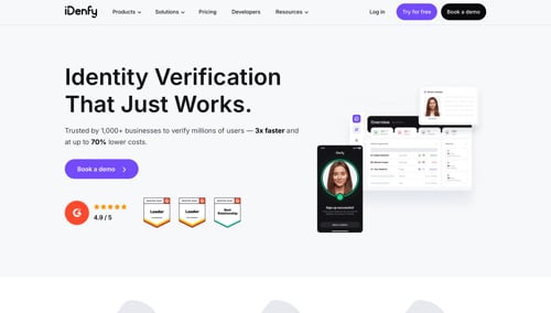 Home page for iDenfy