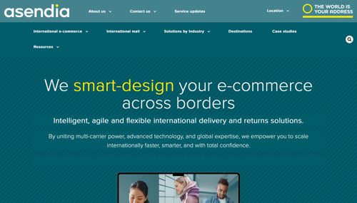 Home page of Asendia