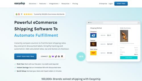 Home page of Easyship