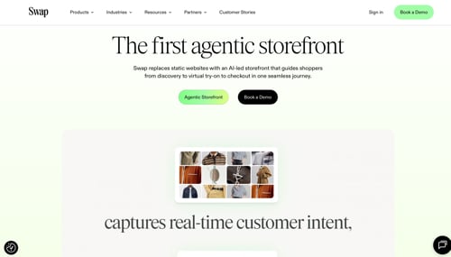 Web page of Swap Storefront