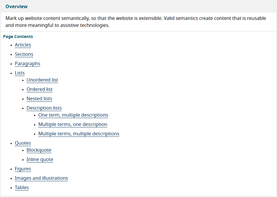 An overview of page structure