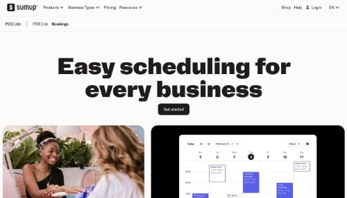 Web page of SumUp Bookings